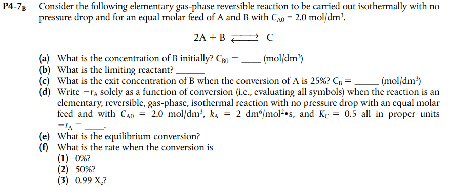 Solved в Consider The Following Elementary Gas-phase | Chegg.com