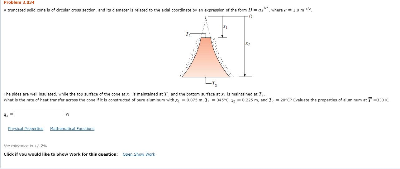 Solved Problem 3.034 A truncated solid cone is of circular | Chegg.com