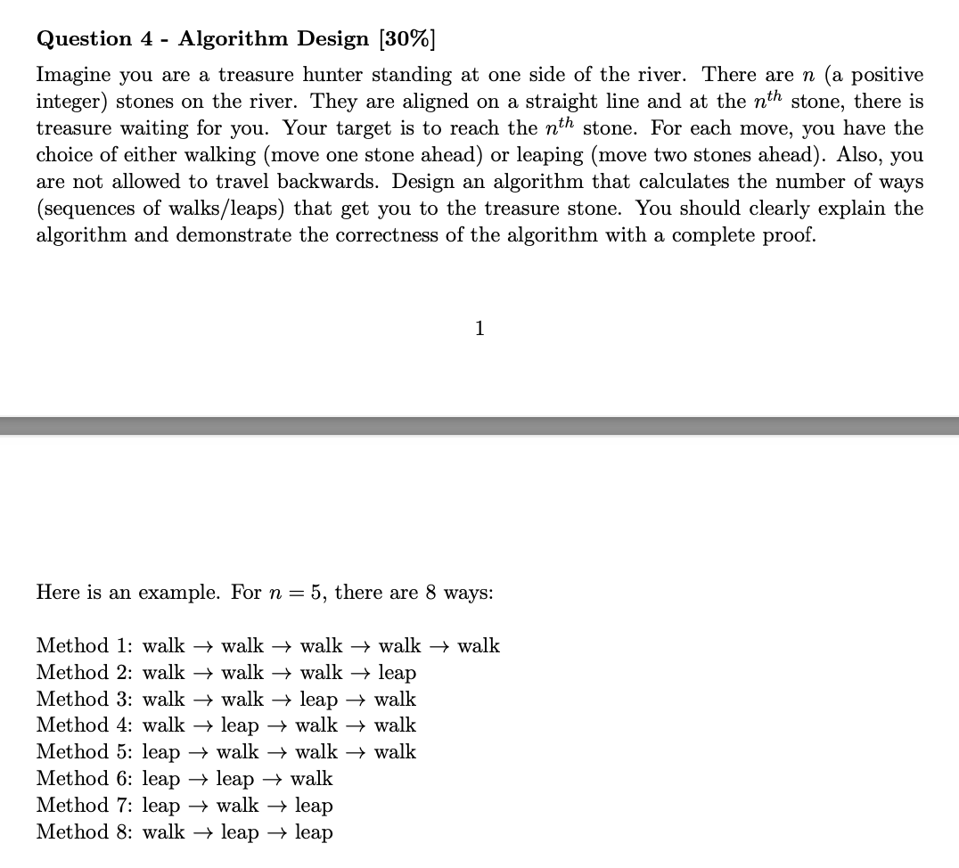 Solved Question 4 - Algorithm Design [30\%] Imagine you are | Chegg.com