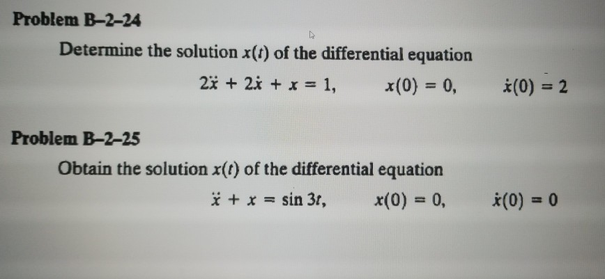 Solved Problem B-2-24 Determine The Solution X(1) Of The | Chegg.com ...