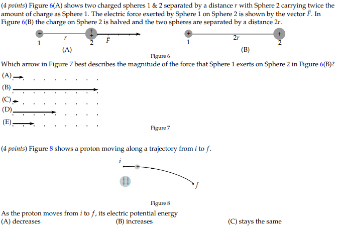 Solved R (4 Points) Figure 6(A) Shows Two Charged Spheres 1 | Chegg.com