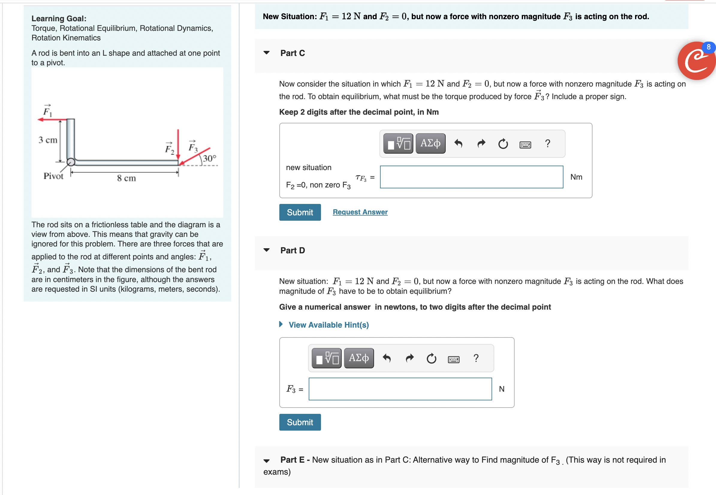 Solved Learning Goal: Torque, Rotational Equilibrium, | Chegg.com