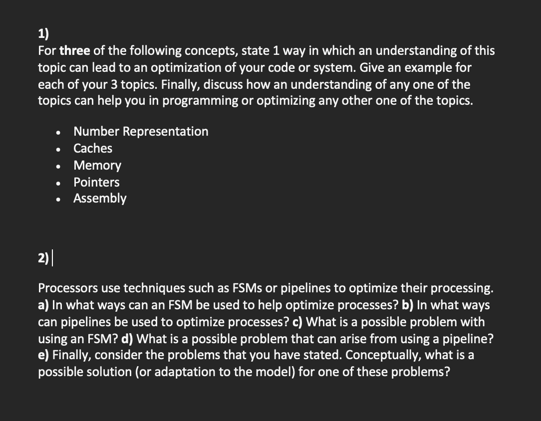 1) For three of the following concepts, state 1 way | Chegg.com