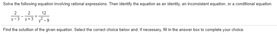 Solved Solve the following equation involving rational | Chegg.com