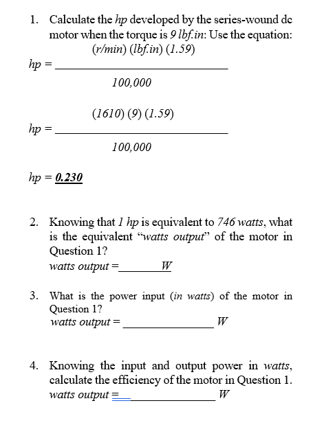 1hp is 2024 equal to