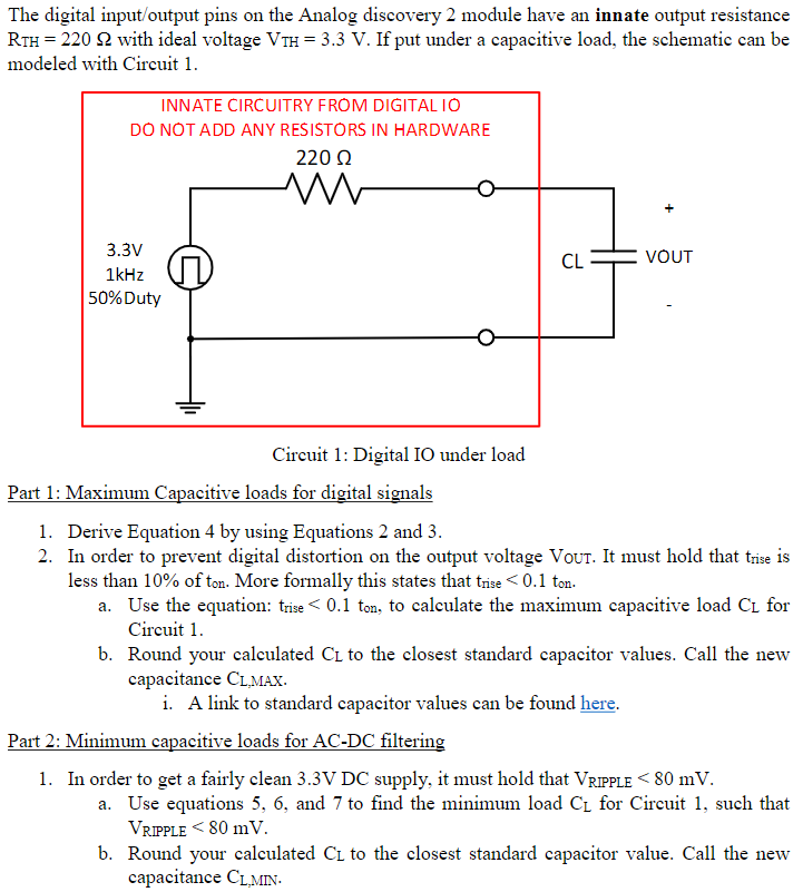 Solved The digital input/output pins on the Analog discovery | Chegg.com