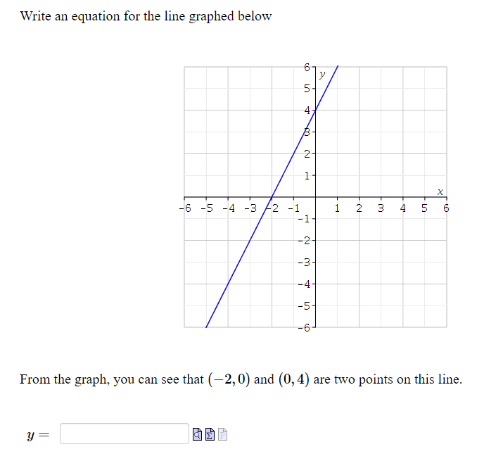 Solved Write an equation for the line graphed below 6 y 5. 4 | Chegg.com