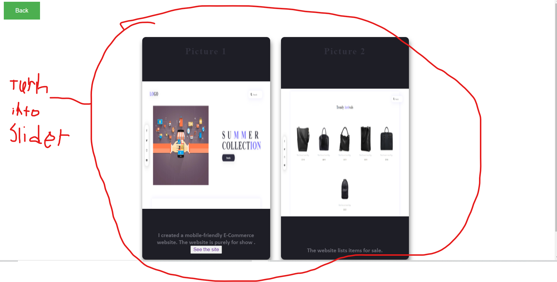 Hello I Am Trying To Have A Slider Contain These Chegg Com