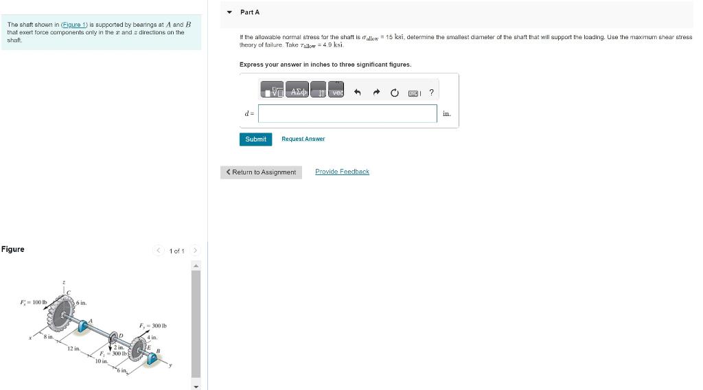 Solved The shaft shown in 'Figure 1 is supported by | Chegg.com