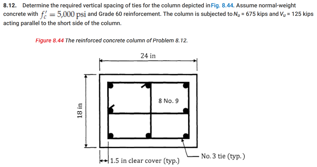 8.12. Determine the required vertical spacing of ties | Chegg.com