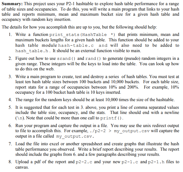 Please Edit the following 3 C files(hash_table.h, | Chegg.com