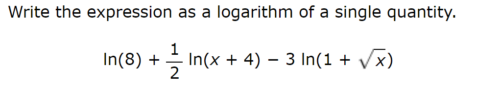 Solved Write the expression as a logarithm of a single | Chegg.com