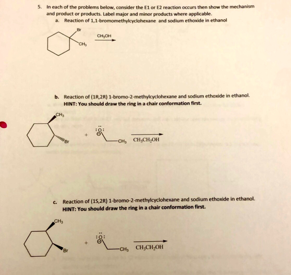 Solved 5. In each of the problems below, consider the E1 or | Chegg.com
