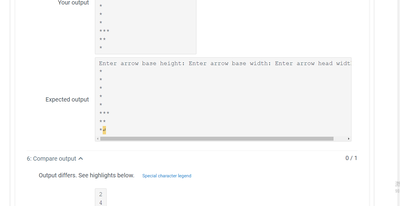 Solved 6.18 **zyLab: Drawing a half arrow Write this program | Chegg.com