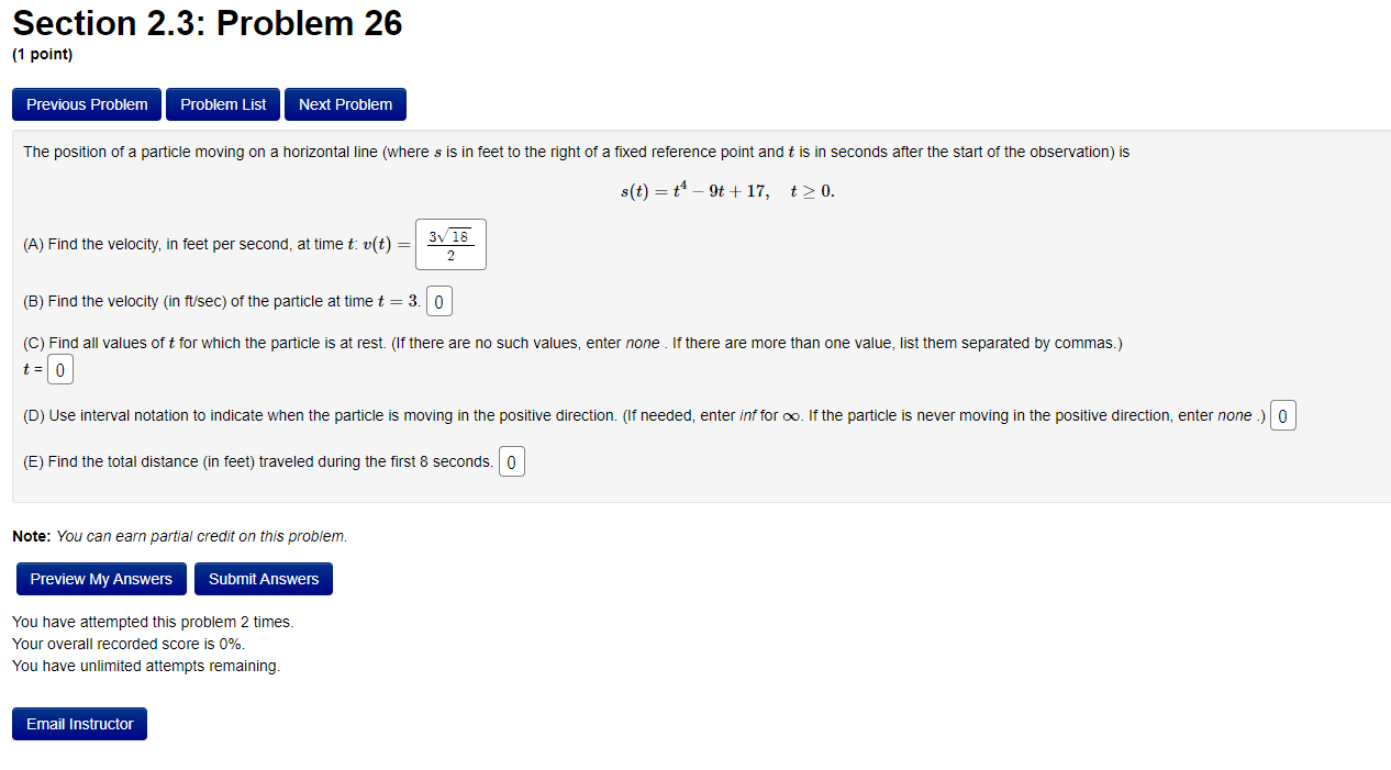 Solved Section 2.3: Problem 26 (1 point) Previous Problem | Chegg.com