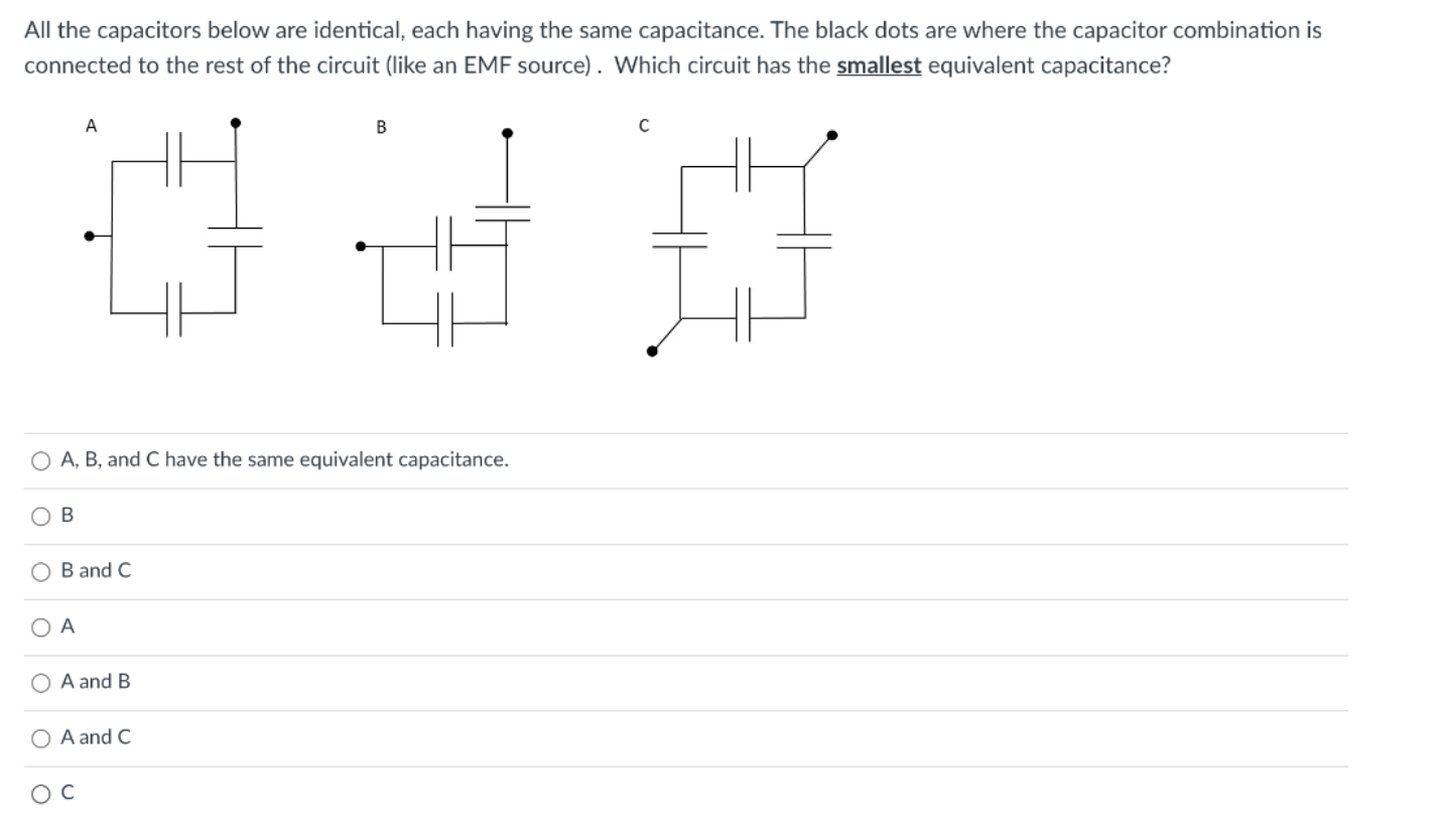 Solved Let C1 = 2F, C2 = 3F and C3 = 4F 1) Which capacitor | Chegg.com