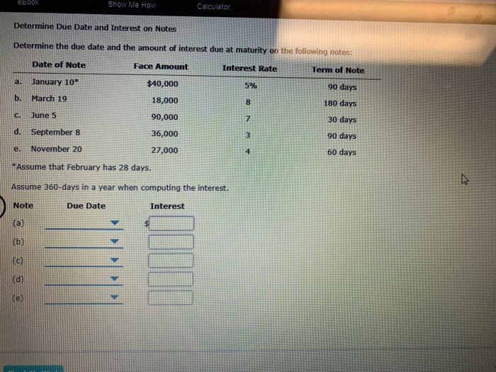 Solved Show Me How Calculator eBOOK Determine Due Date and