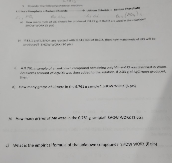 Solved 185 Consider The Following Chemical Reaction Bariu