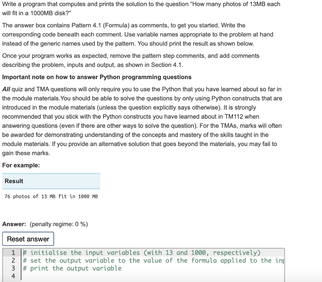 Solved Write A Program That Computes And Prints The Solution