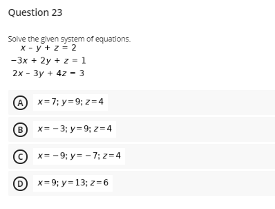 Question 23 Solve The Given System Of Equations X Y Chegg Com