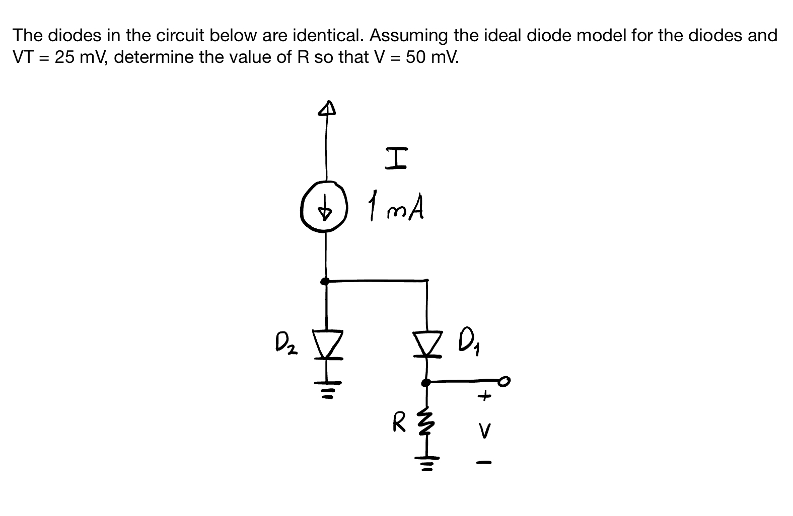 Solved The diodes in the circuit below are identical.