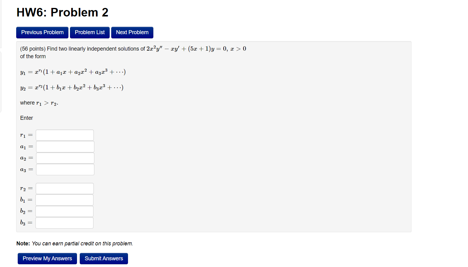 Solved HW6: Problem 2 Previous Problem Problem List Next | Chegg.com