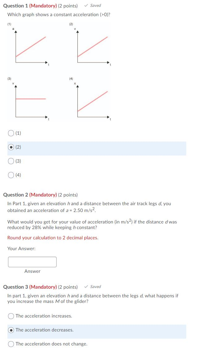 Solved Question 1 (Mandatory) (2 points) Saved Which graph | Chegg.com
