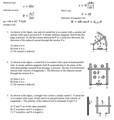 Solved Motional Em E Blv Field Due To Wire Ho B 27 Ho Chegg Com