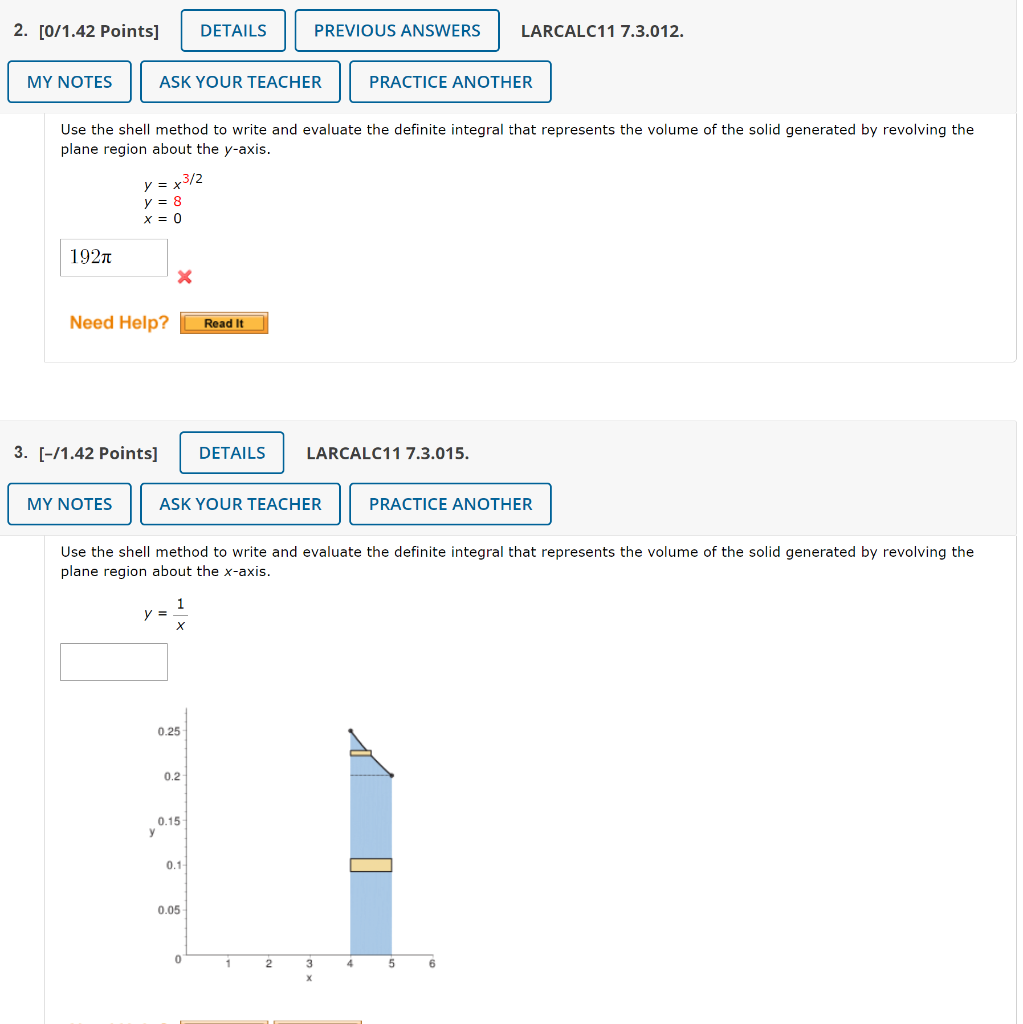 Solved 2. [0/1.42 Points] DETAILS PREVIOUS ANSWERS LARCALC11 | Chegg.com