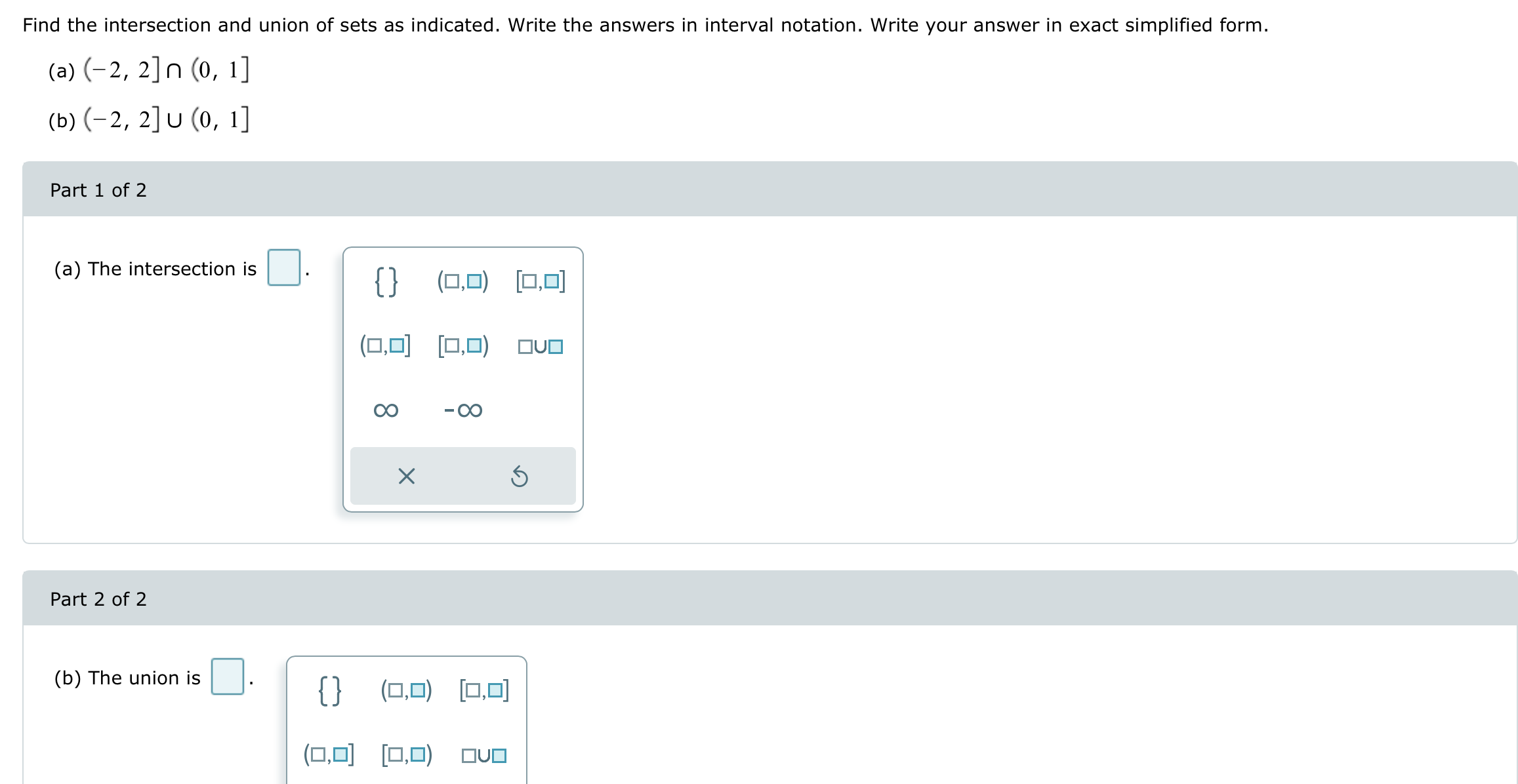 Solved Find The Intersection And Union Of Sets As Indicated. | Chegg.com