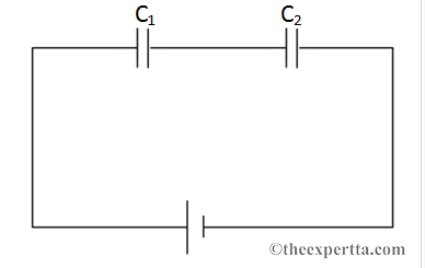 Solved Two capacitors are connected in a circuit in series | Chegg.com