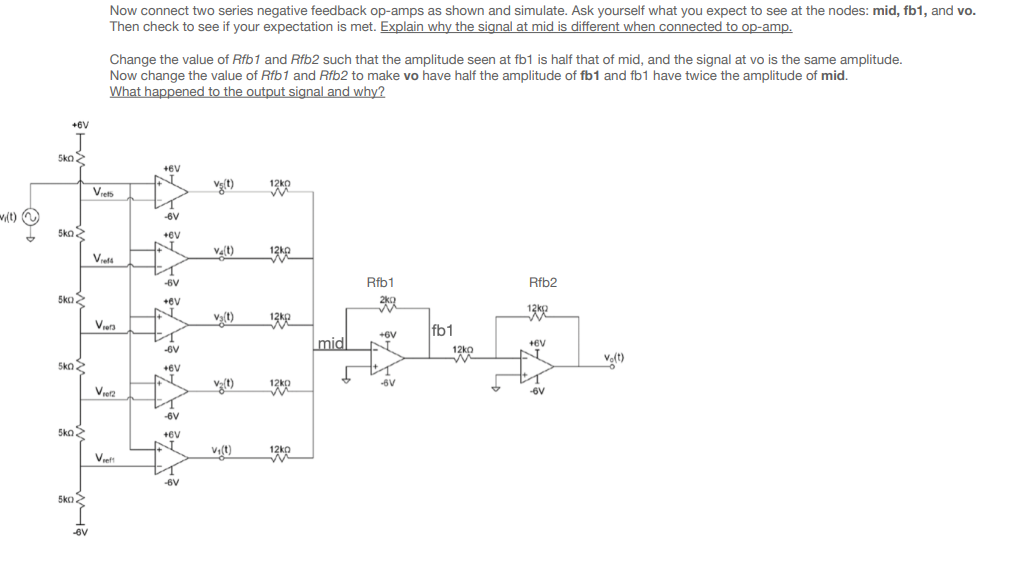 Solved +6V 50 +6V Vre Vý(t) v(t) -6V The circuit shown below | Chegg.com