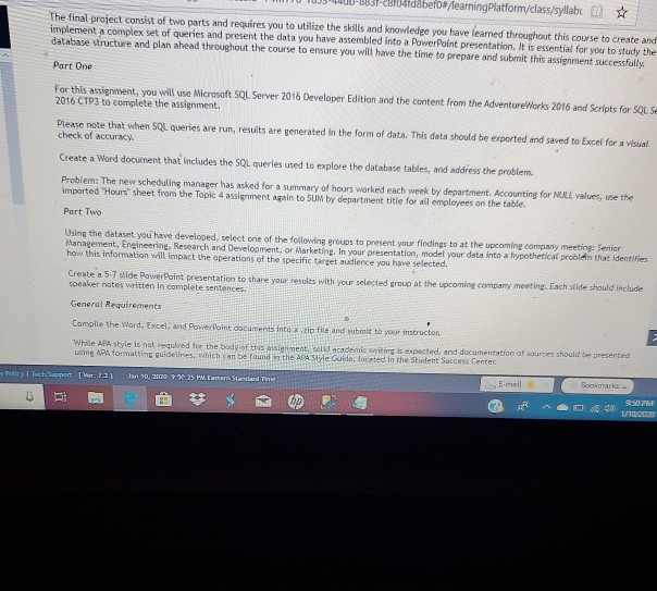 803FLIATODIU Patormy dass slabi The final project consist of two parts and requires you to utilize the skills and knowledge