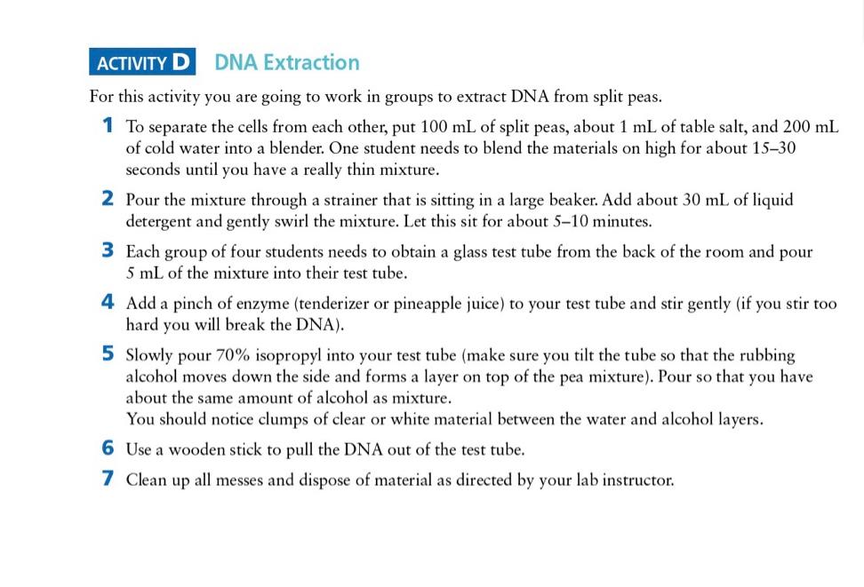 Solved LAB 6 DNA Structure and Function NA is the genetic | Chegg.com