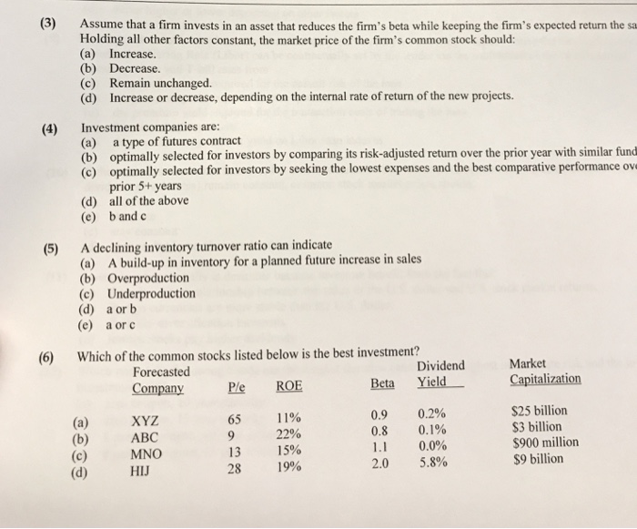 Solved Assume That A Firm Invests In An Asset That Reduces Chegg