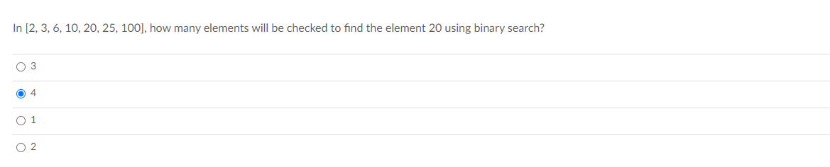 Solved In [2,3,6,10,20,25,100], how many elements will be | Chegg.com