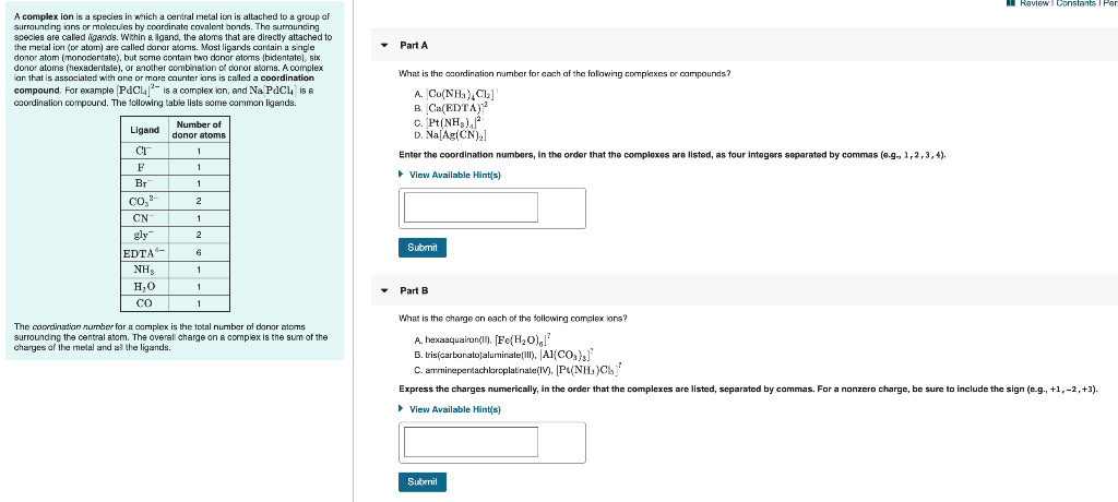 Solved What is the coordination number for each of the | Chegg.com