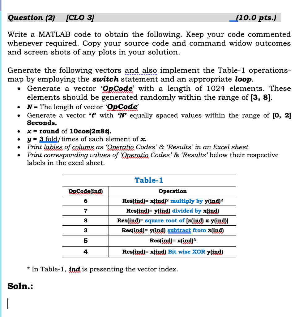 Solved Write a MATLAB code to obtain the following. Keep | Chegg.com