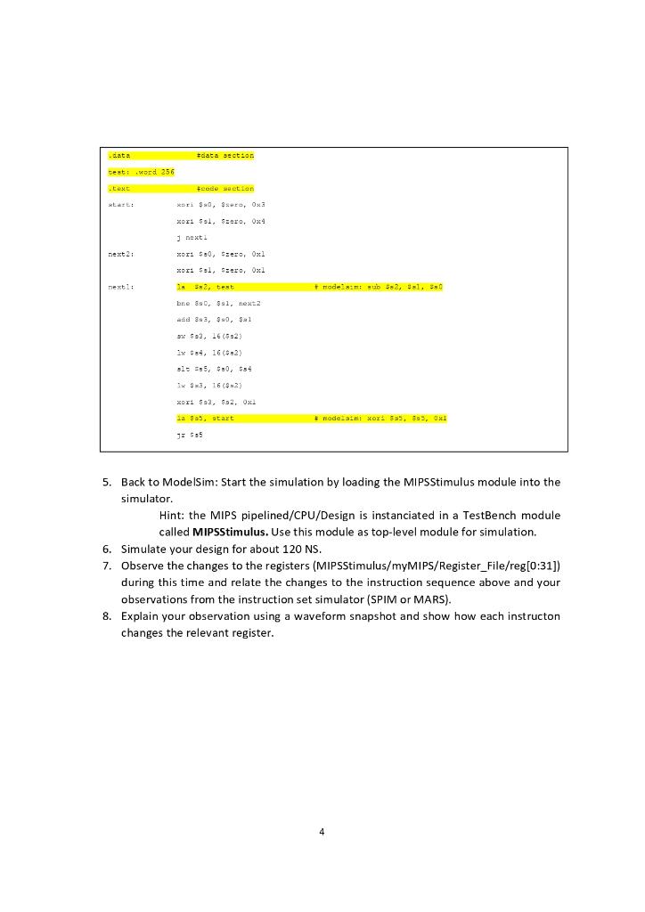 Part 1 (50%): For The Pips Pipeline Verilog 