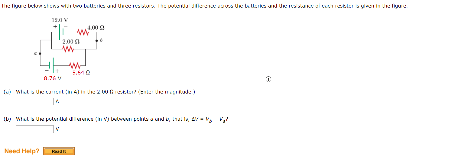 Solved The Figure Below Shows With Two Batteries And Three | Chegg.com