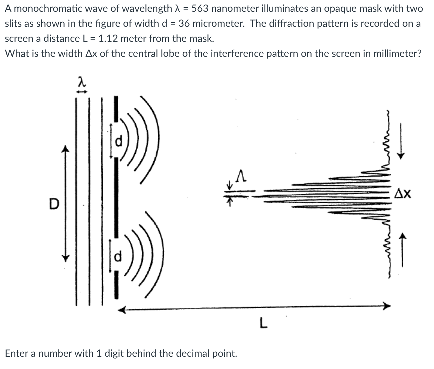 Solved A monochromatic wave of wavelength λ=563 nanometer | Chegg.com