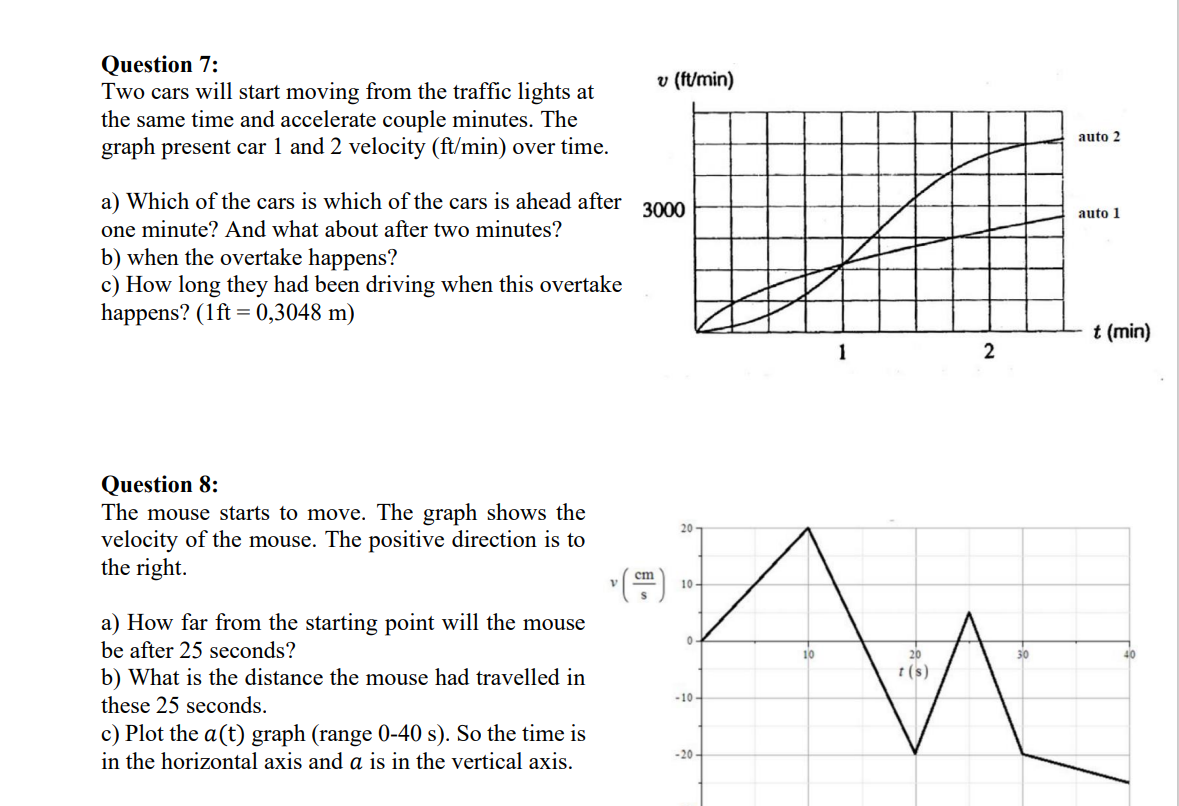 Solved Question 7: Two Cars Will Start Moving From The | Chegg.com