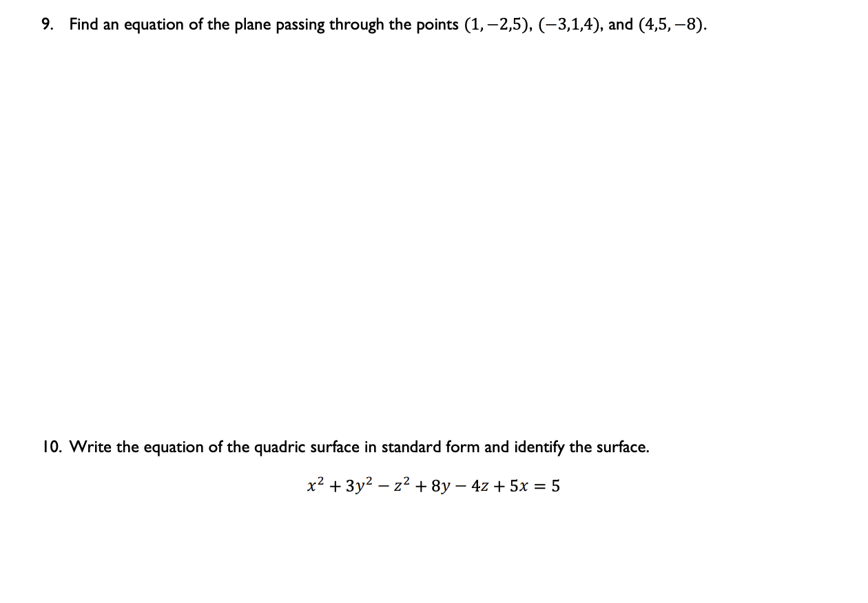 Solved Find an equation of the plane passing through the | Chegg.com