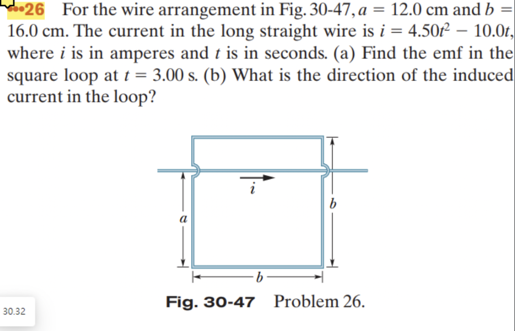 Solved = 26 For the wire arrangement in Fig. 30-47, a = 12.0 | Chegg.com