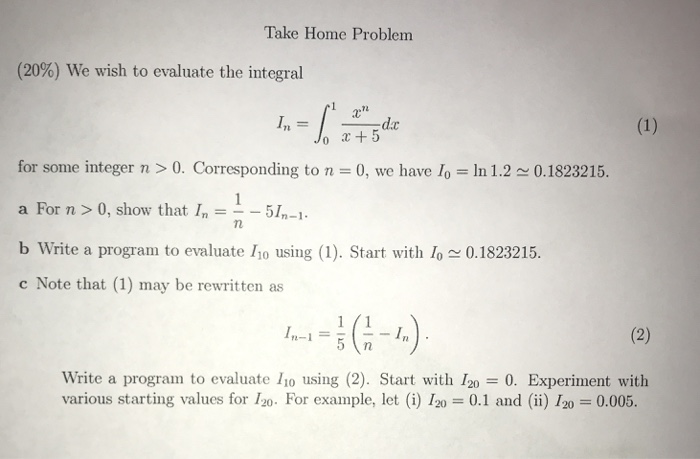Numerical Analysis I Please write the program in | Chegg.com