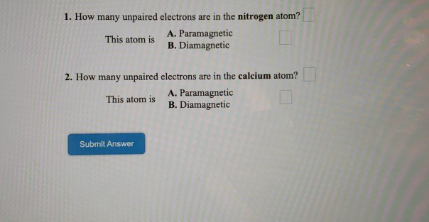 How Many Unpaired Electrons Are In A Nitrogen Atom