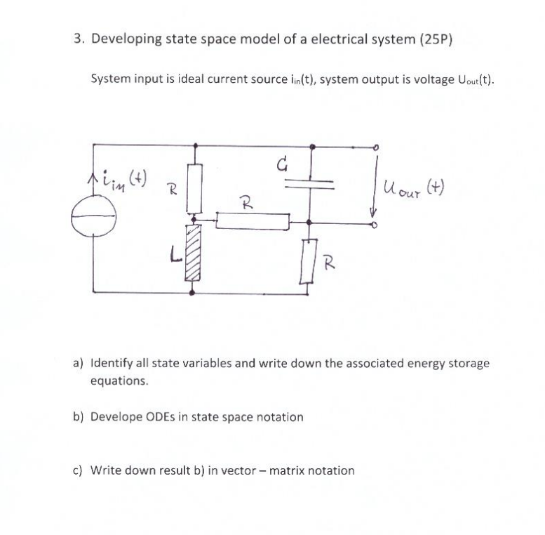 System Current State Solved Developing state space model of a electrical system | Chegg.com