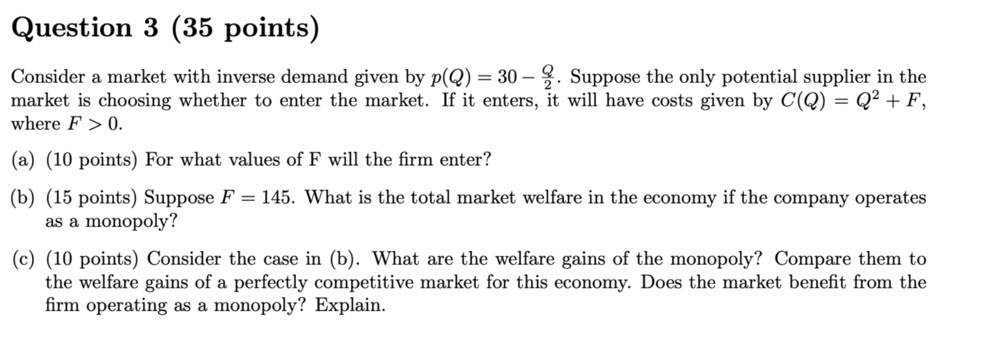 Solved Consider a market with inverse demand given by | Chegg.com