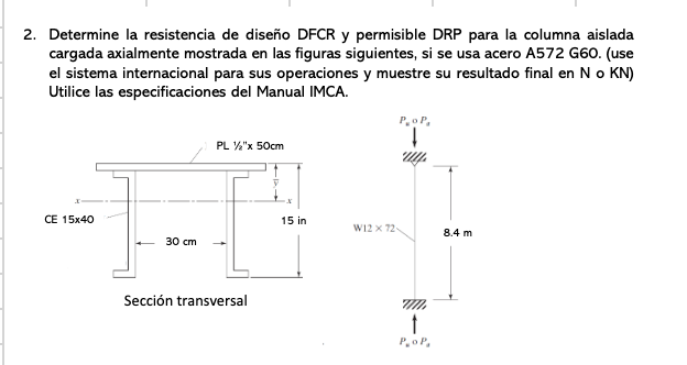Determine la resistencia de diseño DFCR y permisible | Chegg.com