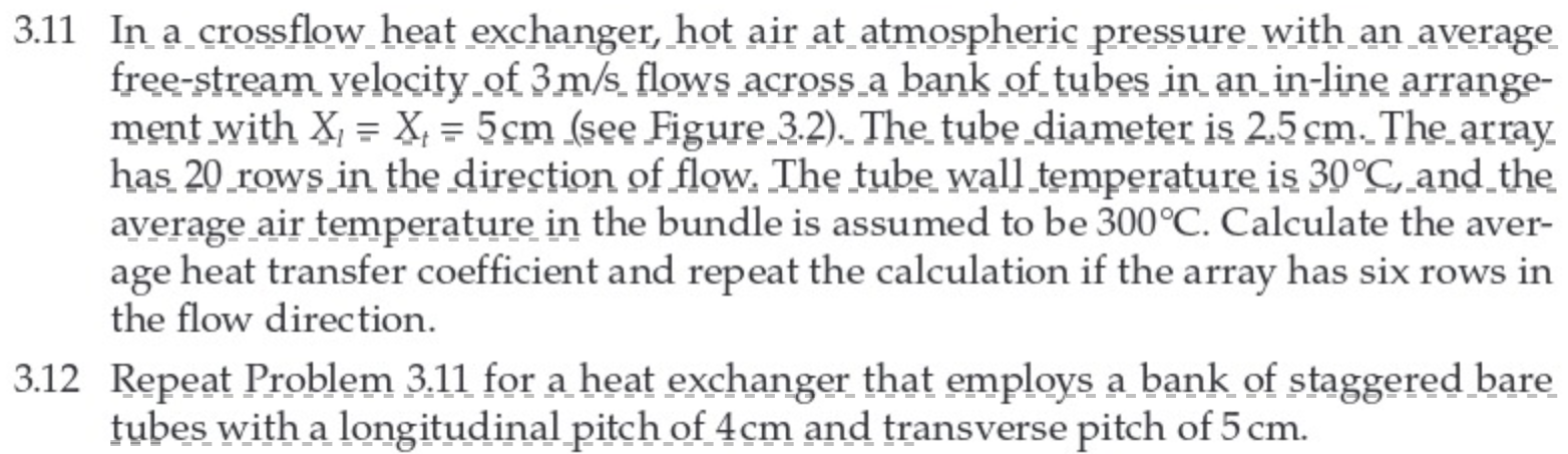 Solved 3.11 In A Crossflow Heat Exchanger, Hot Air At 